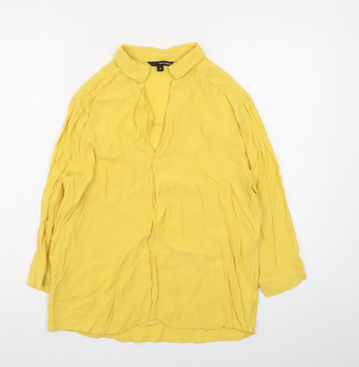 Tally Weijl Women's Yellow Tunic Blouse Long Sleeve Size M