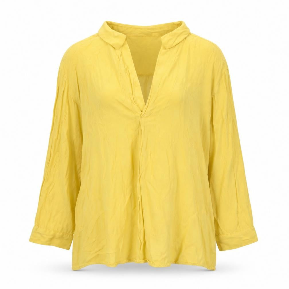 Front view of Tally Weijl Women's Yellow Tunic Blouse Long Sleeve, size M
