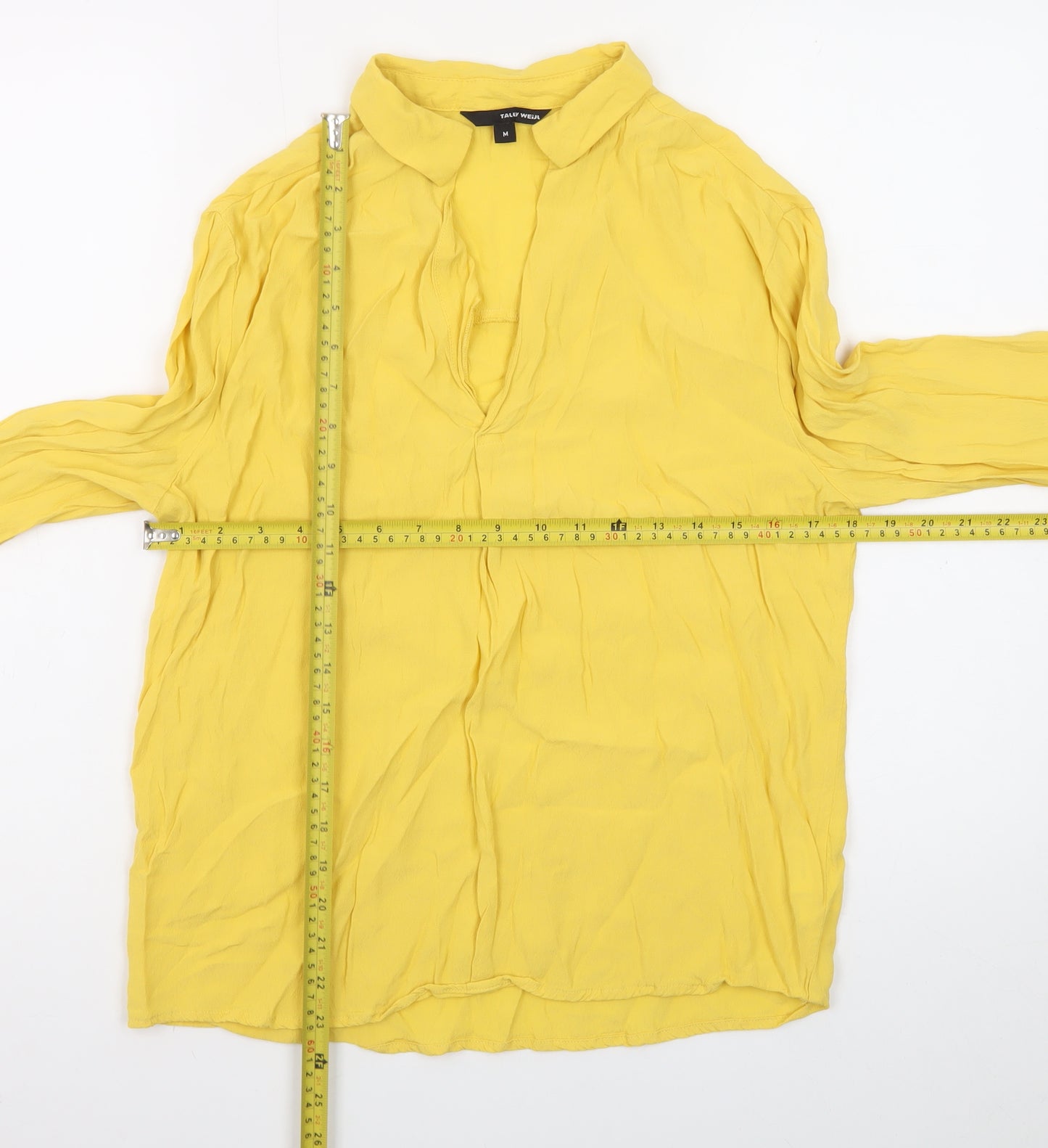 Tally Weijl Women's Yellow Tunic Blouse Long Sleeve Size M
