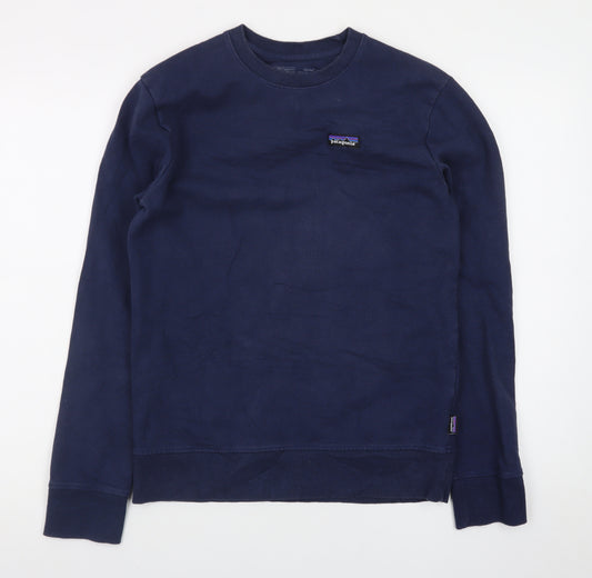 Patagonia Men's Blue Regular Fit Long Sleeve Crew Neck Sweatshirt S