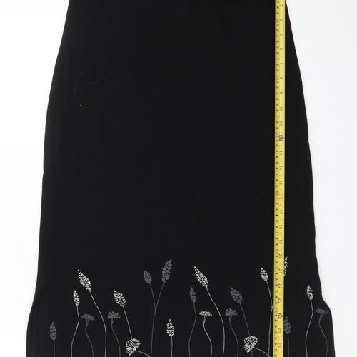 Kaleidoscope Women's Black Embroidered Pencil Skirt Size 14