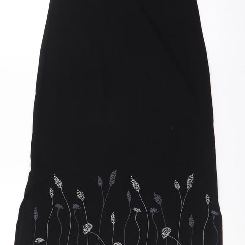 Kaleidoscope Women's Black Embroidered Pencil Skirt Size 14