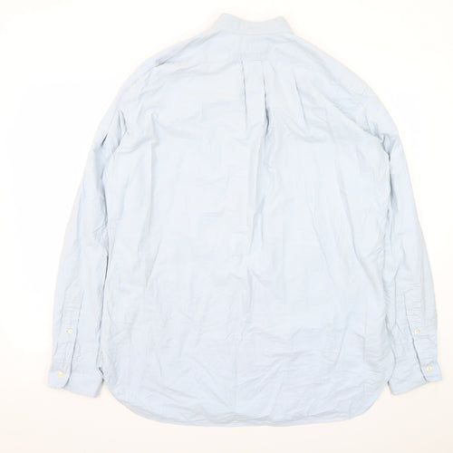 Ralph Lauren Men's Blue Classic Fit Cotton Button-Up Shirt Size 16
