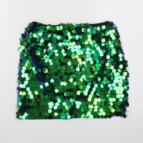 Collective The Label Women’s Green Sequin Mini Skirt Size 6 Petite