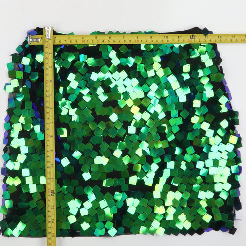 Collective The Label Women’s Green Sequin Mini Skirt Size 6 Petite
