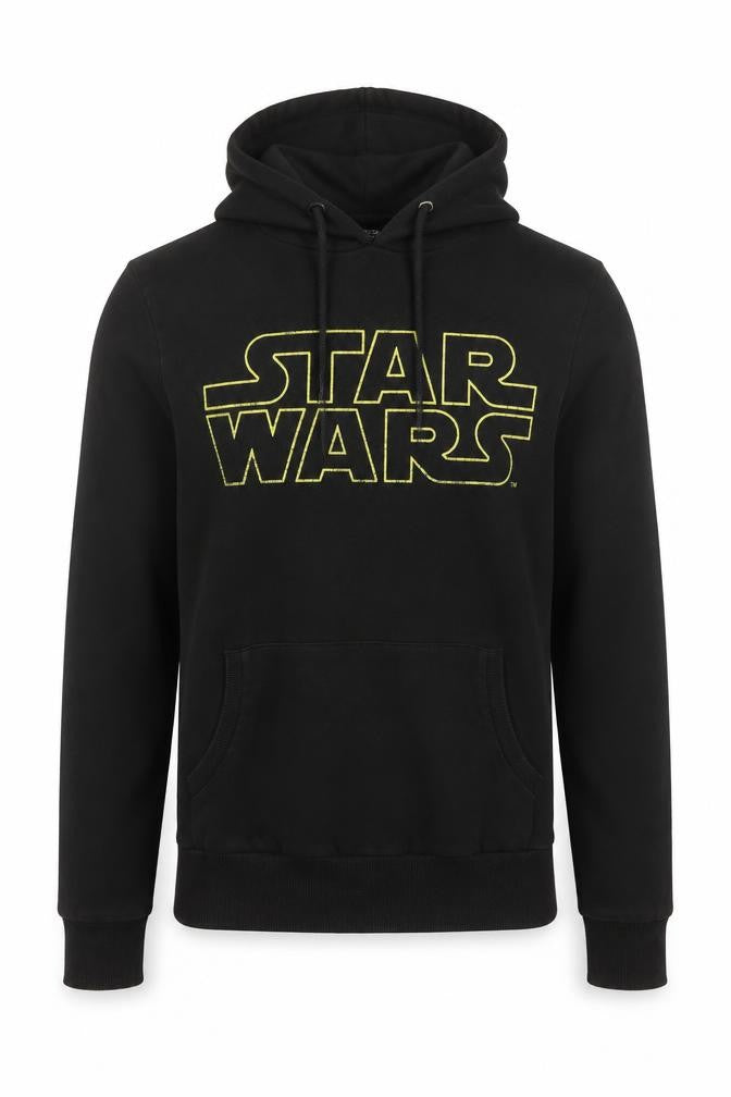 Front view of Cedarwood State men’s black star wars hoodie small cotton pullover