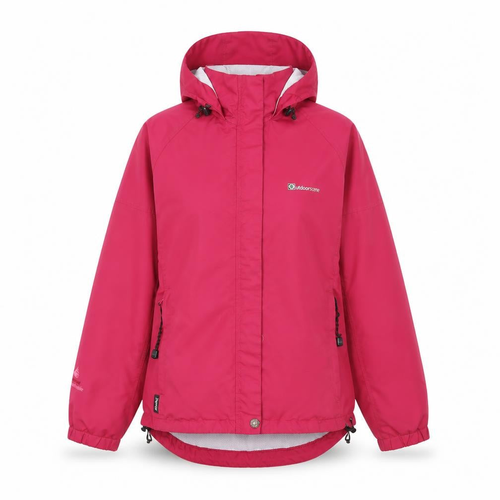 Outdoorscene Women's Pink Waterproof Hooded Rain Jacket Size 10