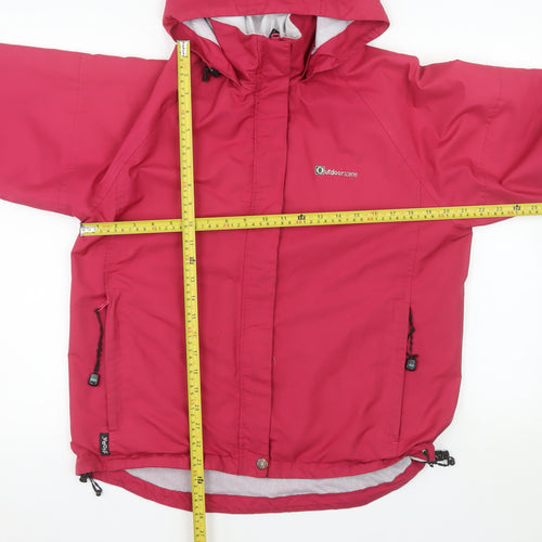 Outdoorscene Women's Pink Waterproof Hooded Rain Jacket Size 10
