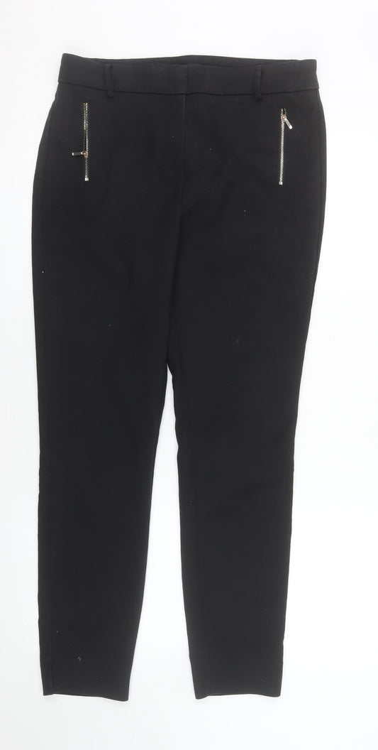 Next Women’s Black Size 12 Slim Fit Stretch Zip Trousers