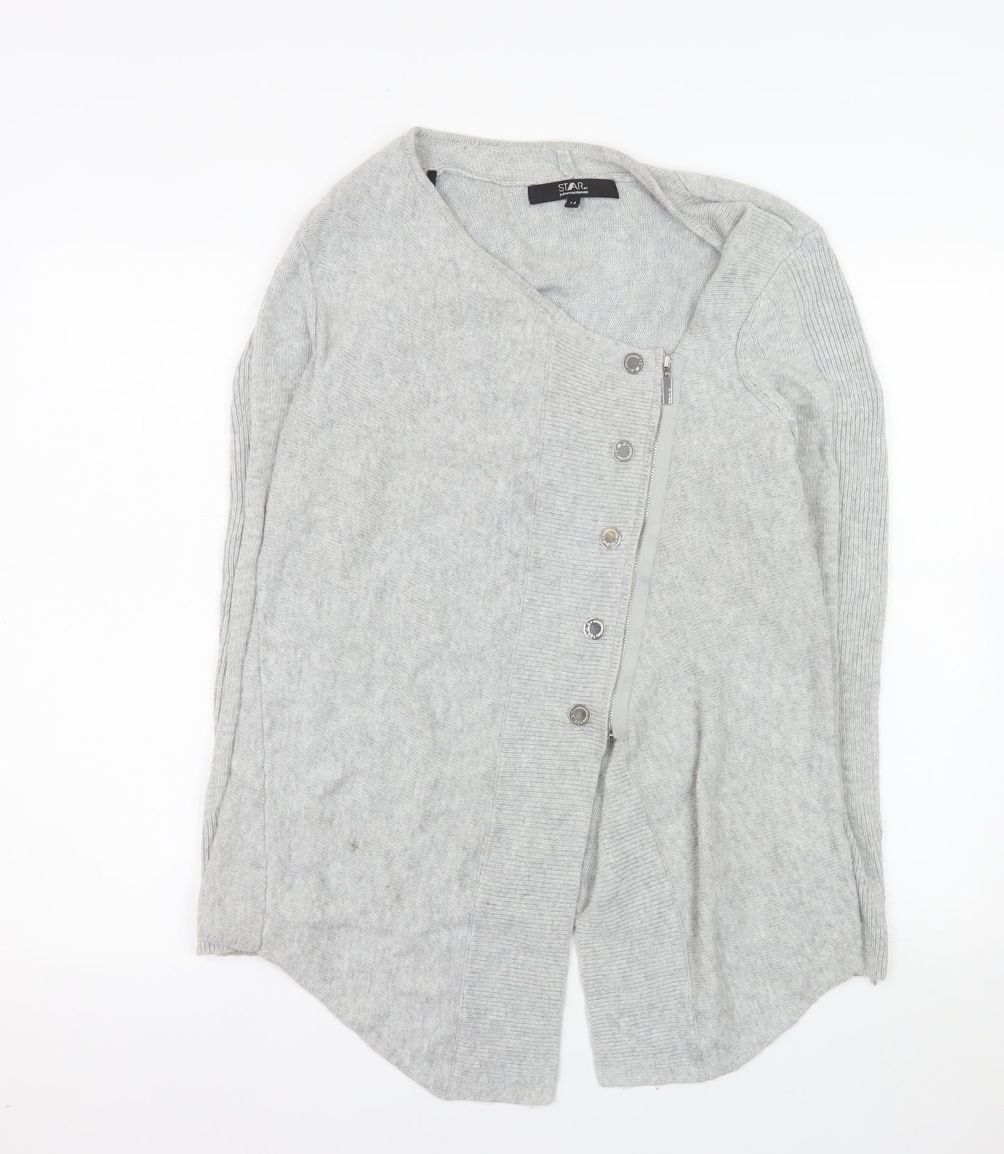 Star by Julien Macdonald Women's Grey V-Neck Cardigan Size 14