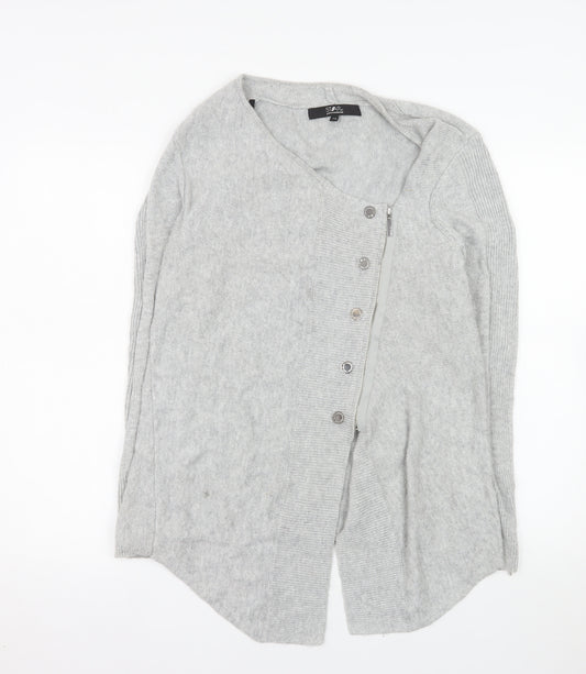 Star by Julien Macdonald Women's Grey V-Neck Cardigan Size 14