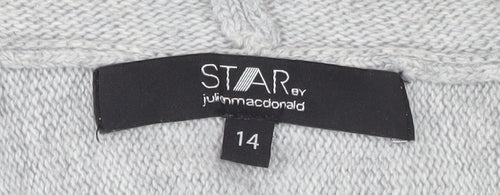 Star by Julien Macdonald Women's Grey V-Neck Cardigan Size 14