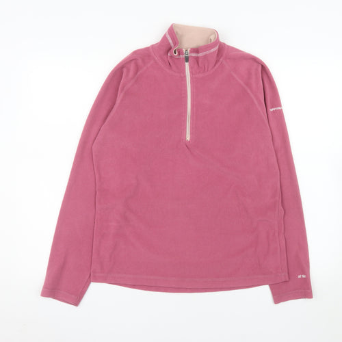 Trespass Women Pink Fleece 1/2 Zip Pullover Sweatshirt UK 14 Large