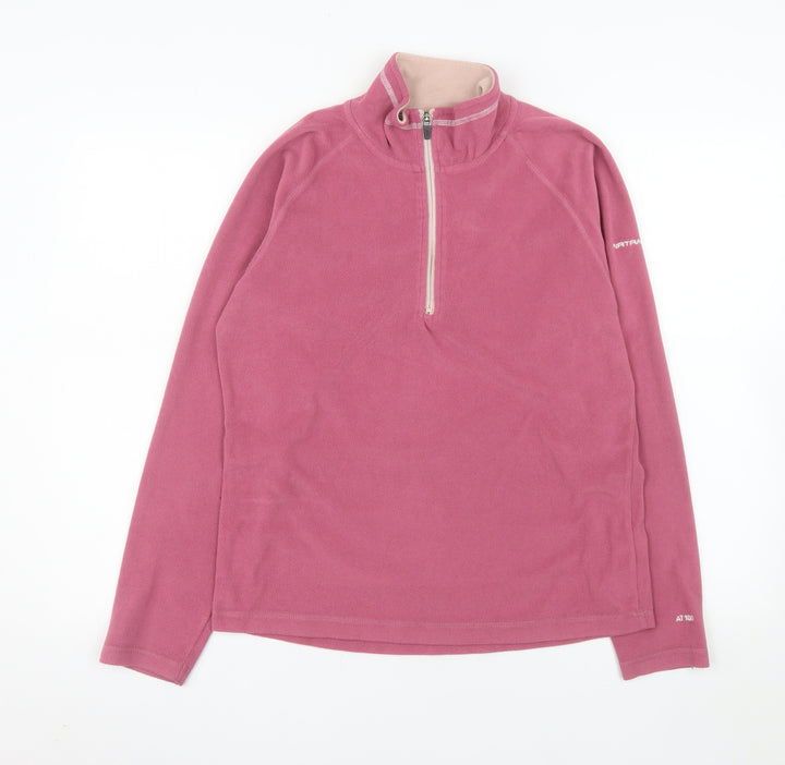Trespass Women Pink Fleece 1/2 Zip Pullover Sweatshirt UK 14 Large
