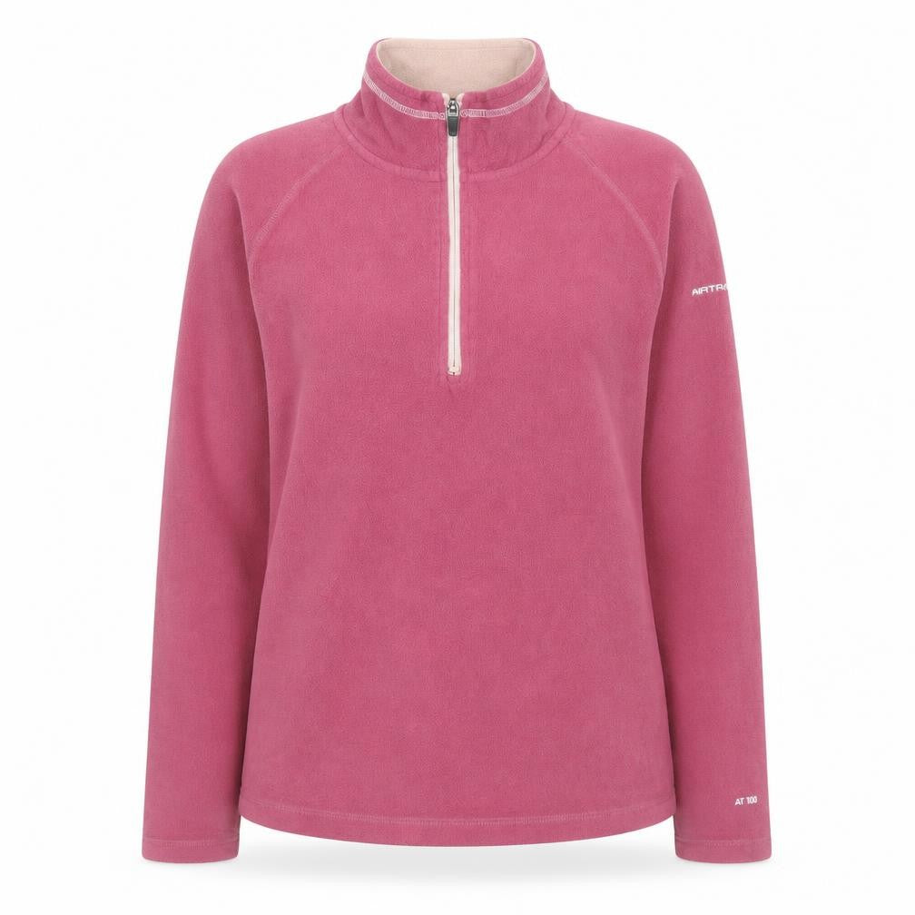 Trespass Women Pink Fleece 1/2 Zip Pullover Sweatshirt UK 14 Large
