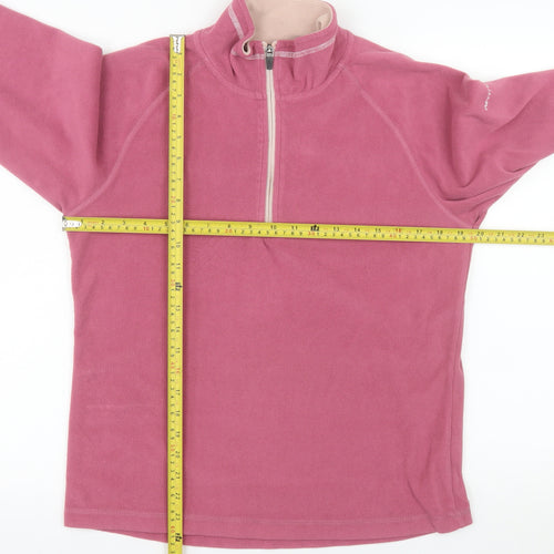 Trespass Women Pink Fleece 1/2 Zip Pullover Sweatshirt UK 14 Large