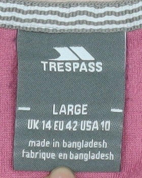 Trespass Women Pink Fleece 1/2 Zip Pullover Sweatshirt UK 14 Large