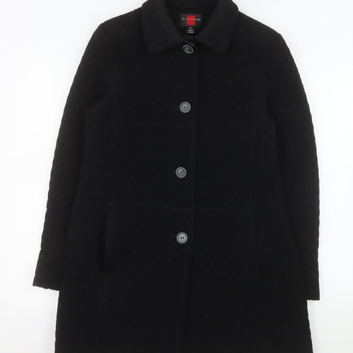Gallery Women's Black Quilted Mid-Length Coat Size S