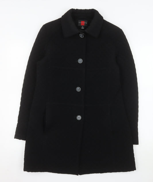 Gallery Women's Black Quilted Mid-Length Coat Size S