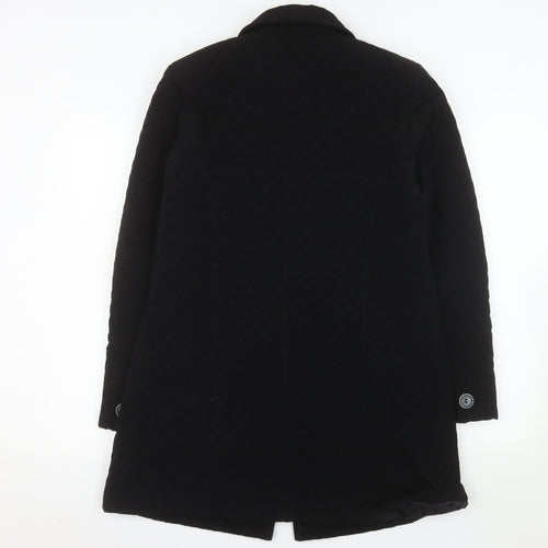 Gallery Women's Black Quilted Mid-Length Coat Size S