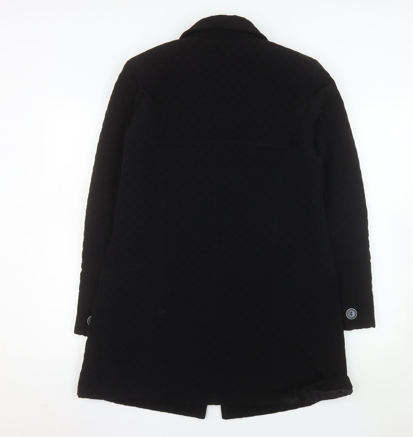Gallery Women's Black Quilted Mid-Length Coat Size S