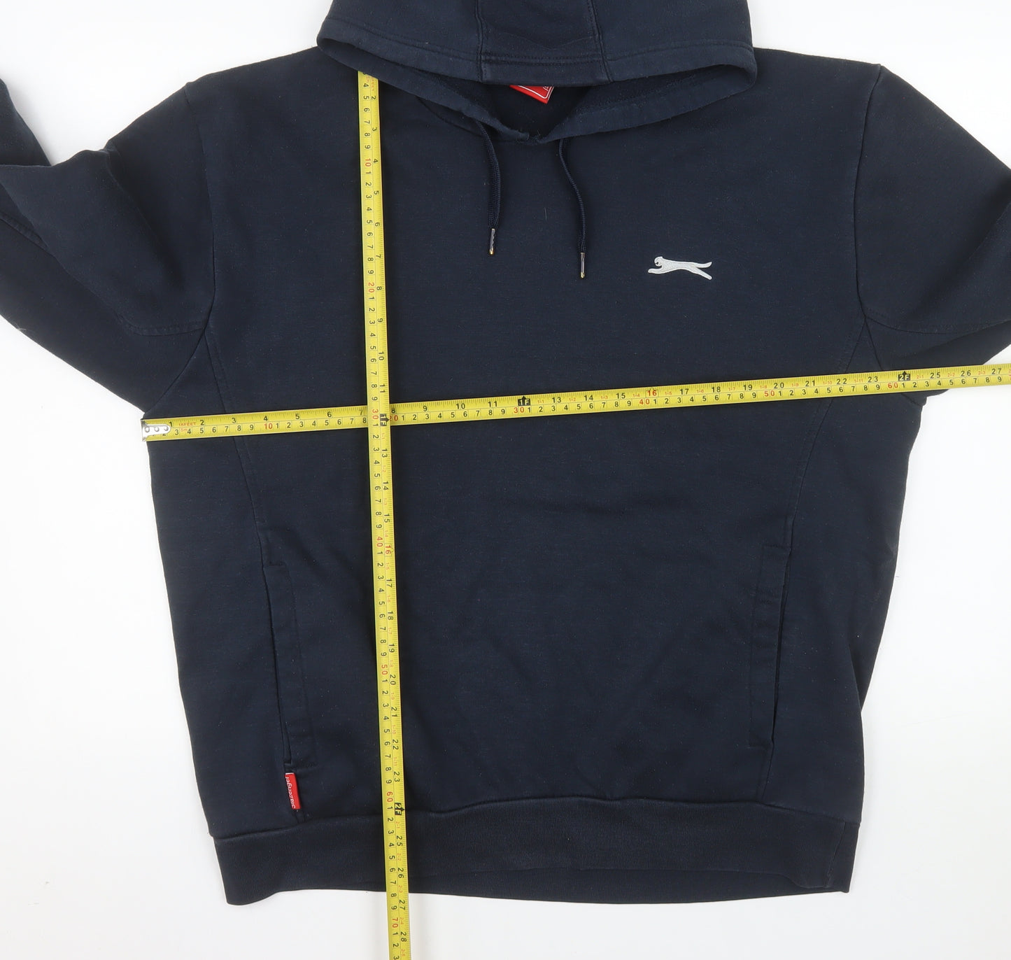 Slazenger Mens Blue Pullover Hoodie L Logo Drawstring Sweatshirt