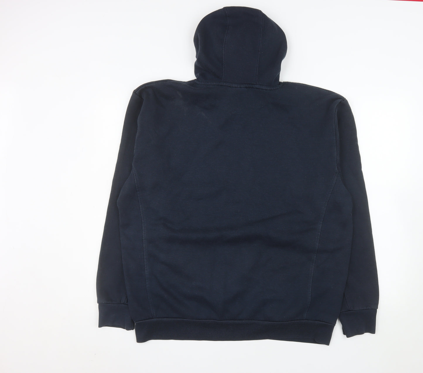 Slazenger Mens Blue Pullover Hoodie L Logo Drawstring Sweatshirt