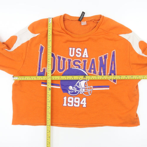 H&M Divided Women's Orange USA Louisiana 1994 Cropped Sweatshirt S