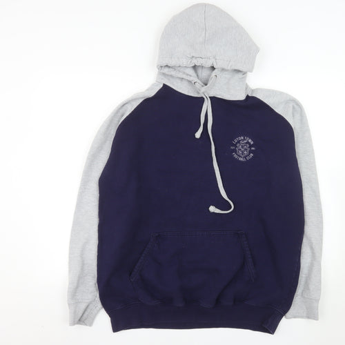 Luton Town Football Club Men's Blue Grey Pullover Hoodie XL