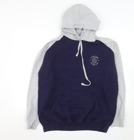 Luton Town Football Club Men's Blue Grey Pullover Hoodie XL