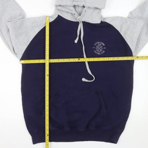 Luton Town Football Club Men's Blue Grey Pullover Hoodie XL