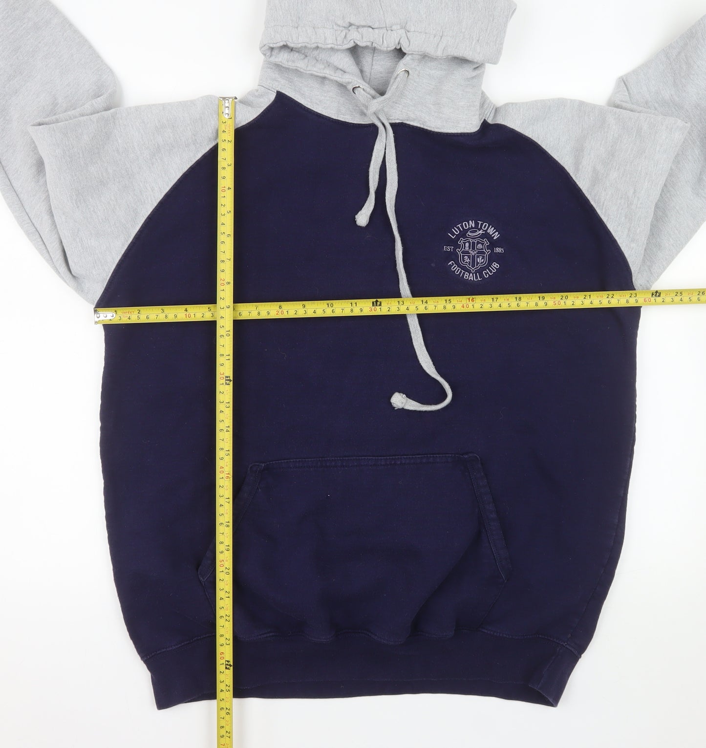 Luton Town Football Club Men's Blue Grey Pullover Hoodie XL
