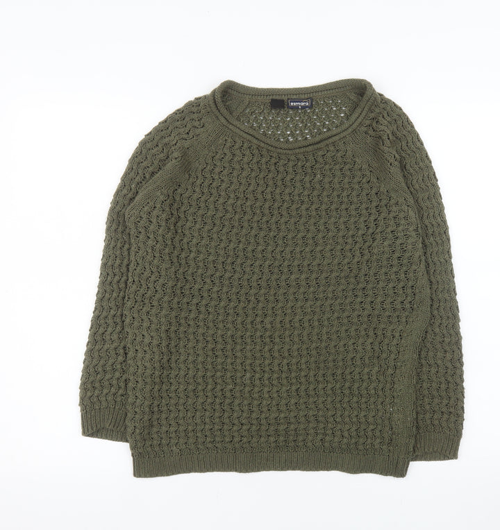 Esmara Women’s Green Acrylic Chunky Knit Jumper Size 12