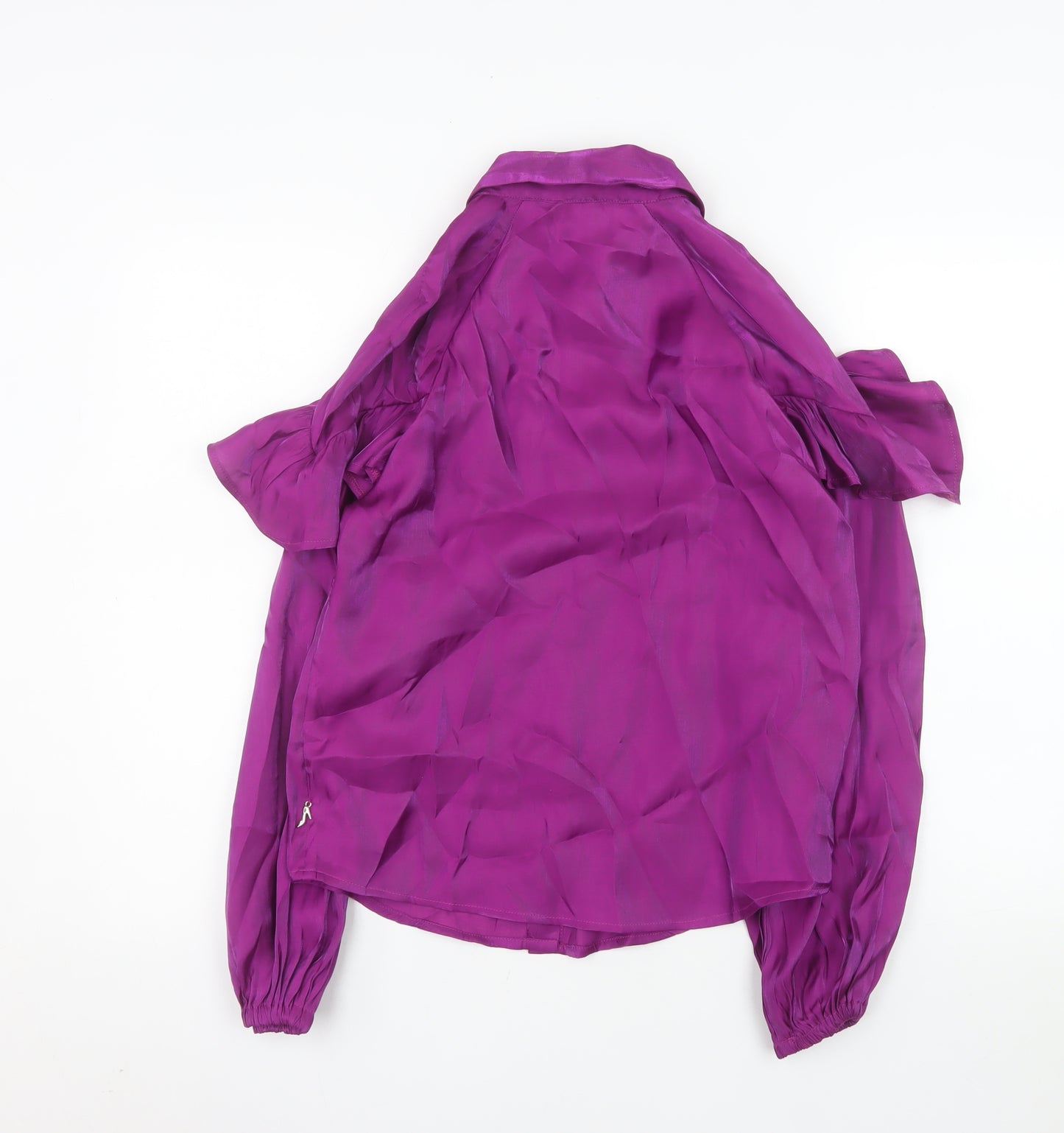 Jansen Women Purple Cold Shoulder Long Sleeve Viscose Blouse XS