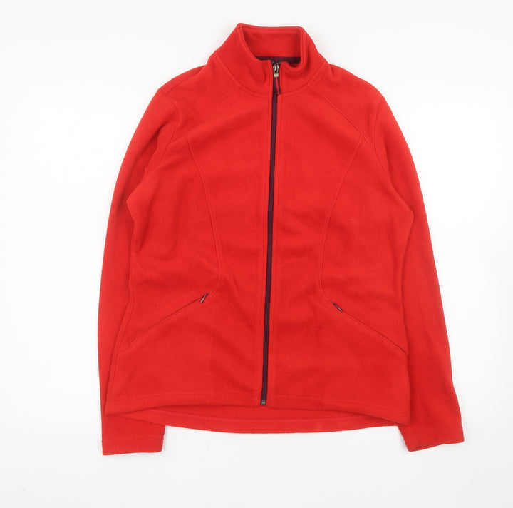 Marks and Spencer Women Red Fleece Full Zip Jacket Size 12