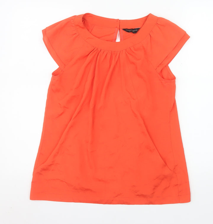 Dorothy Perkins Women's Orange Short Sleeve Tunic Blouse Size 12