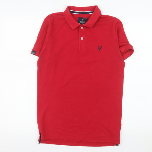 Scott Ellis Men's Red Cotton Blend Polo Shirt XS