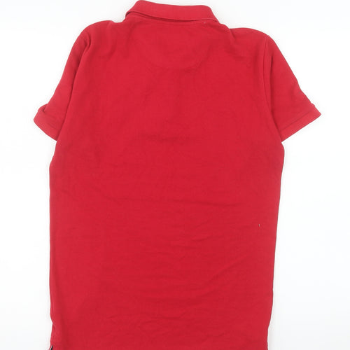 Scott Ellis Men's Red Cotton Blend Polo Shirt XS