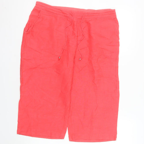 Being Casual Women’s Pink Linen Blend Bermuda Shorts Size 14
