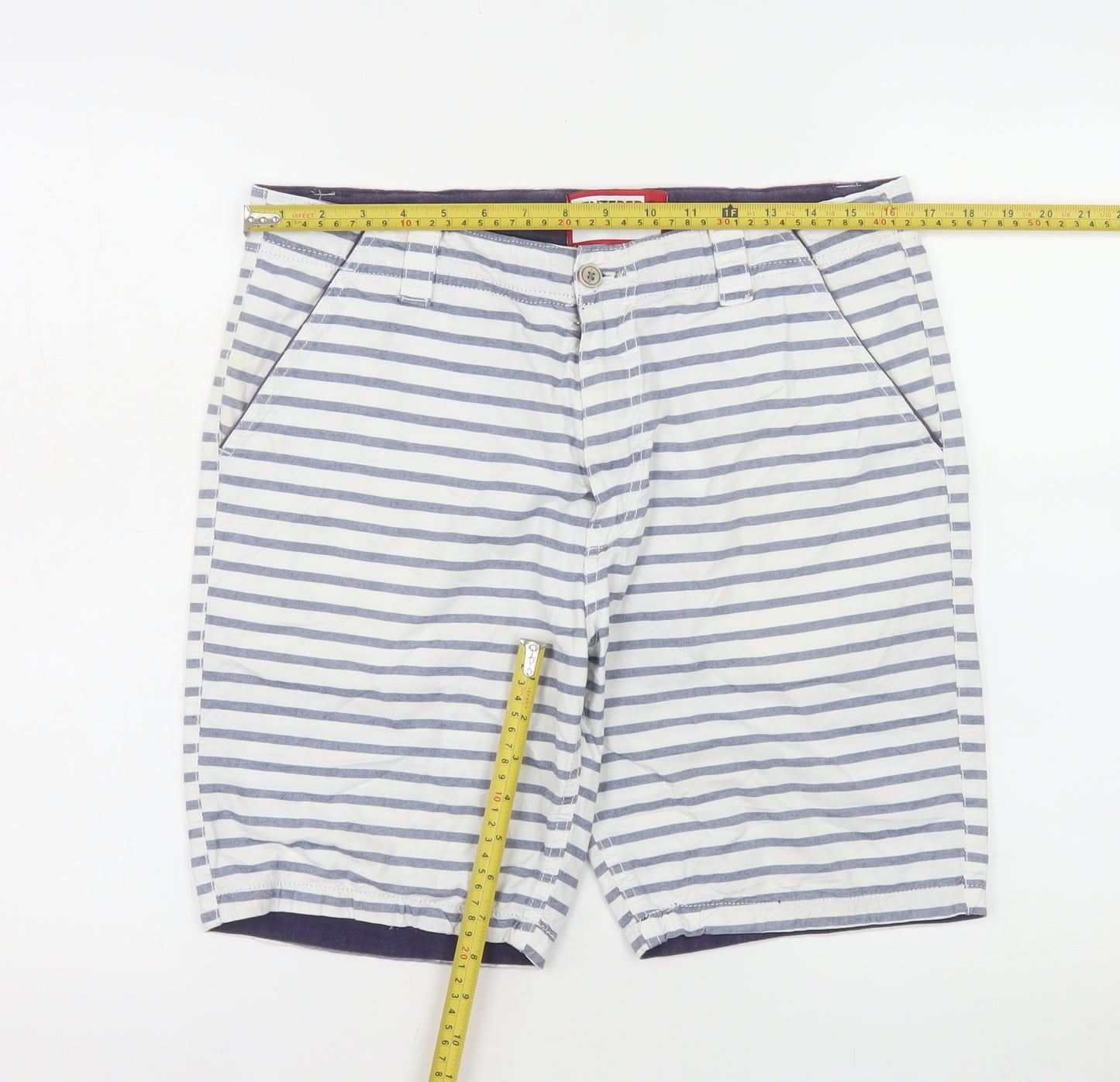 CENTERED Men's Blue Striped Chino Shorts Size M