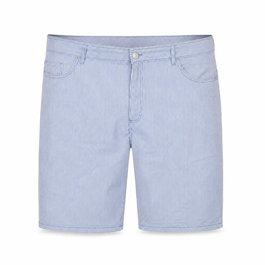 Dunnes Stores Men Blue Striped Bermuda Shorts Size L Cotton Blend