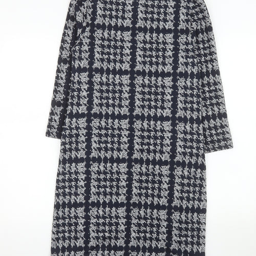 Phase Eight Women’s Blue Geometric Shift Dress Size 8 Long Sleeve
