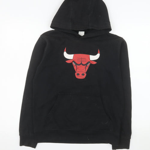NBA Boys Black Hoodie 14-16 Years Pullover Basketball Logo Sweatshirt