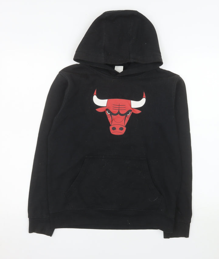 NBA Boys Black Hoodie 14-16 Years Pullover Basketball Logo Sweatshirt