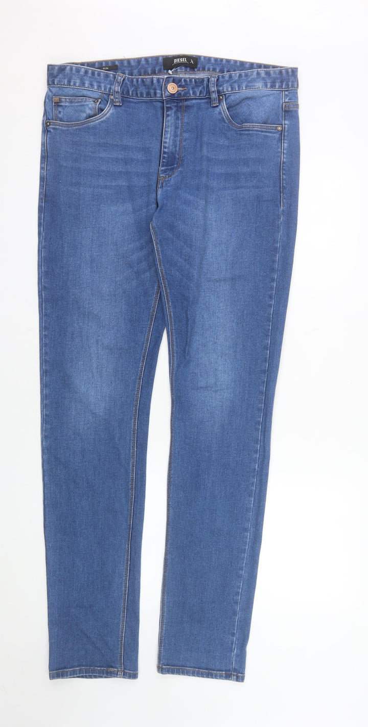 Diesel Womens Blue Slim Fit Mid Rise Stretch Skinny Jeans Size 16