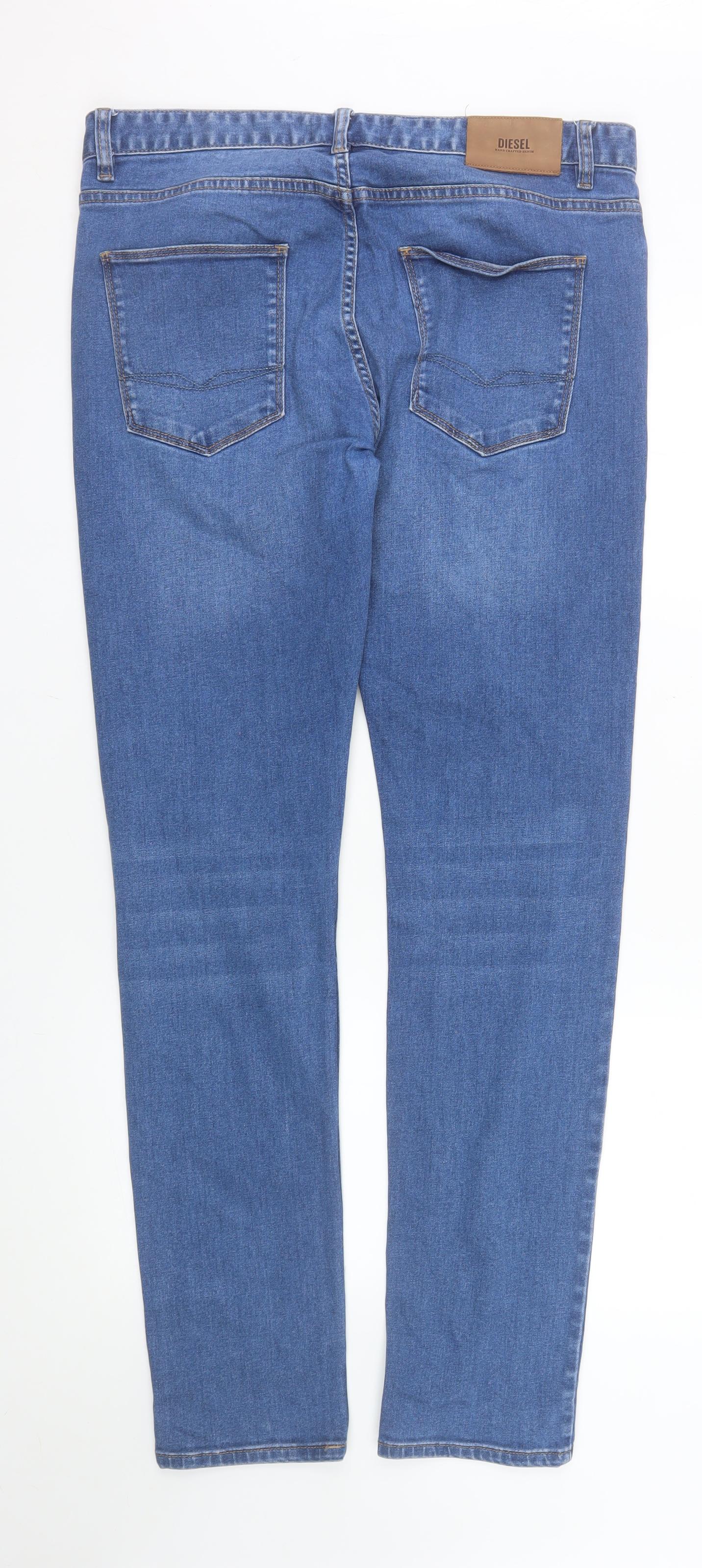 Diesel Womens Blue Slim Fit Mid Rise Stretch Skinny Jeans Size 16