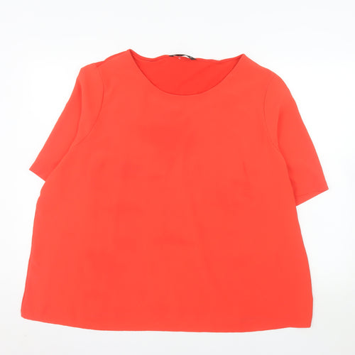 St. Bernard Women’s Red Short Sleeve Basic Blouse Size 2XL
