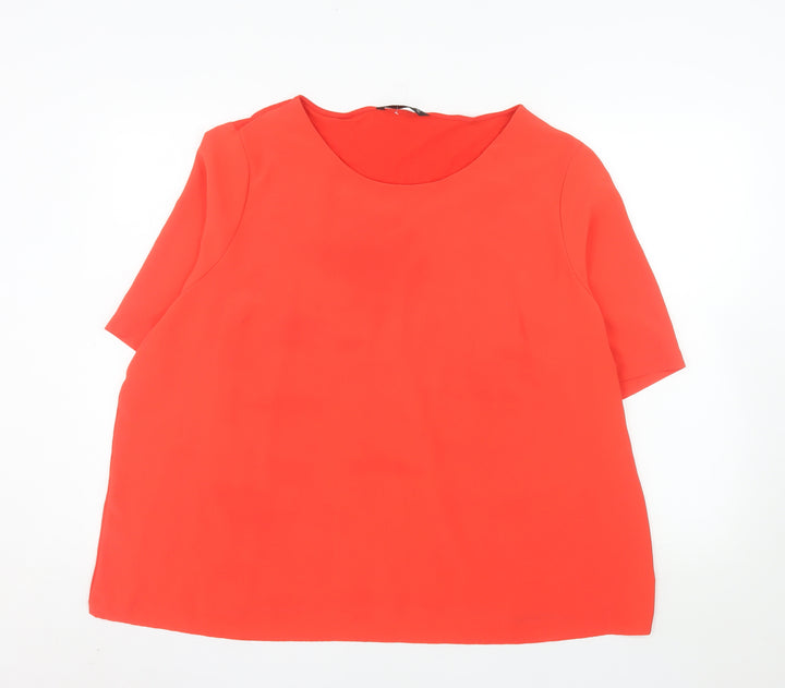 St. Bernard Women’s Red Short Sleeve Basic Blouse Size 2XL