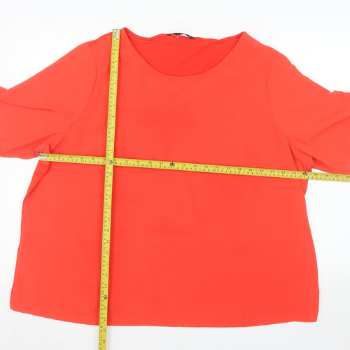 St. Bernard Women’s Red Short Sleeve Basic Blouse Size 2XL