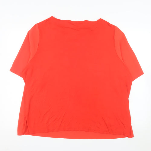 St. Bernard Women’s Red Short Sleeve Basic Blouse Size 2XL
